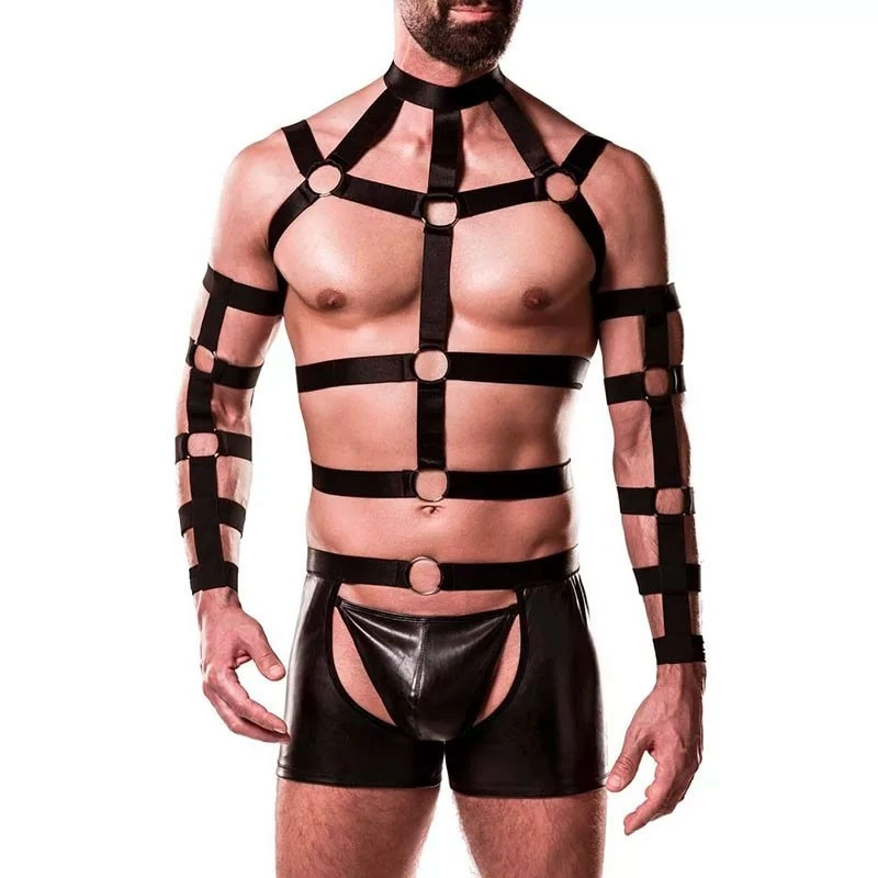 Harness set 20050 4 pieces (Black) - Grey Velvet