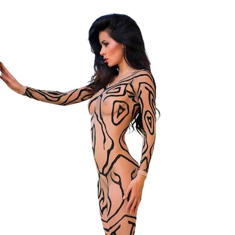 Bodystocking sexy 4092 (Beige & noir) – Chilirose