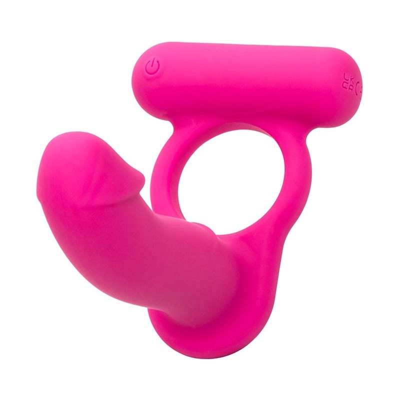 Anneau pénien vibrant & Dildo Double Diver - CalExotics