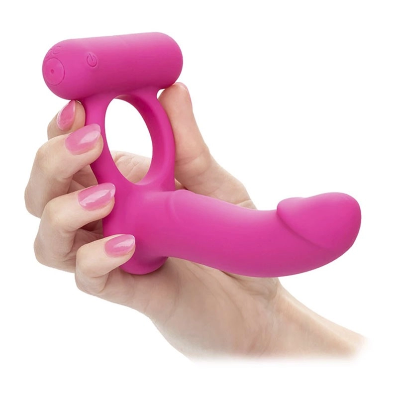 Anneau pénien vibrant & Dildo Double Diver - CalExotics