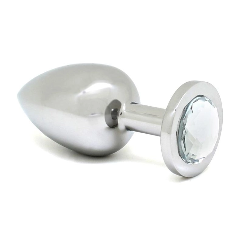 Plug anal en acier inoxydable avec cristal - Transparent