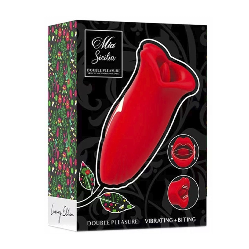 Stimulateur clitoridien langue oscillante - Mia Sicilia Double Pleasure