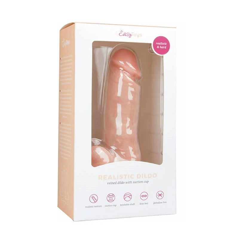 Dildo realistico con testicoli e ventosa (Beige) 13 cm - EasyToys