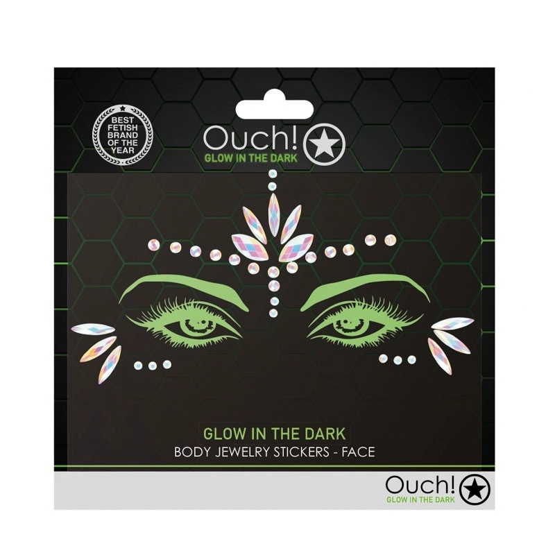 Bijoux autocollants pour les yeux fluoréscent - Ouch! Glow in the Dark Face