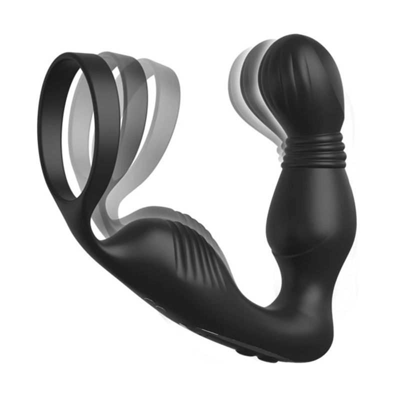 Prostatic vibrator with penis ring - Ass-Gasm Pro P-Spot Milker