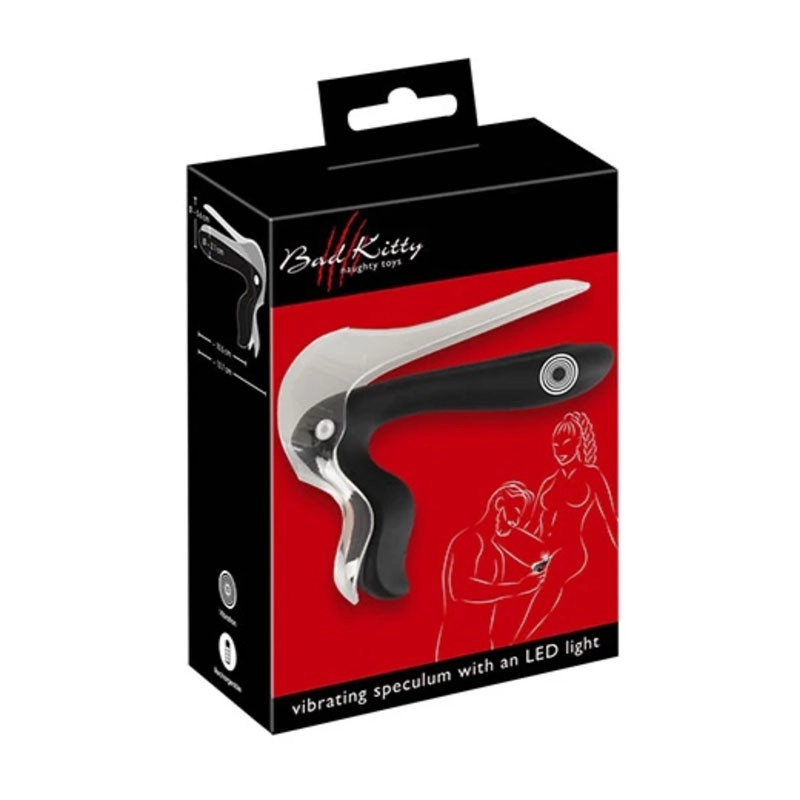 Vibrierendes Vaginalspekulum mit LED-Licht - Bad Kitty