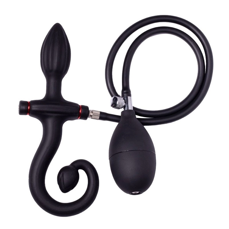 Plug anale gonfiabile in silicone con impugnatura e pompa - Rimba