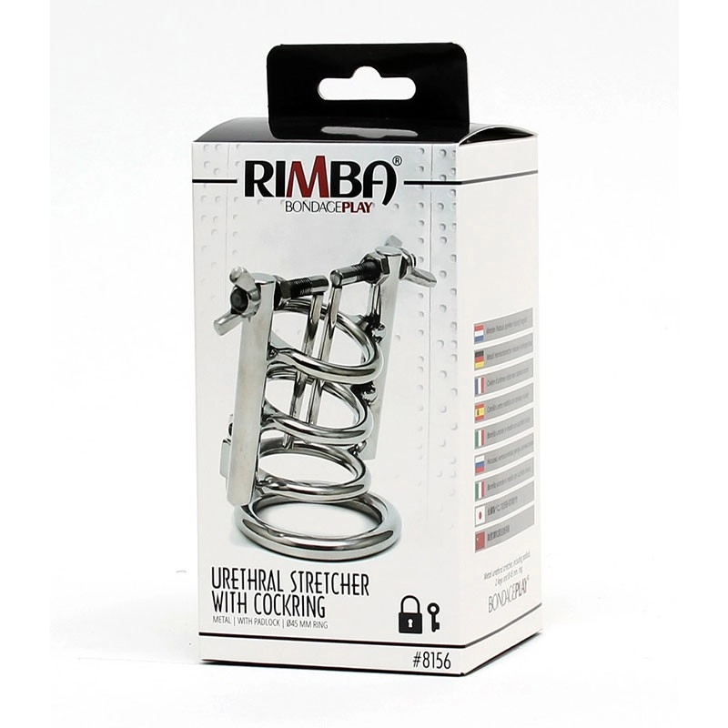 Cage de chasteté avec écarteur urétral intégré et cadeans - Rimba