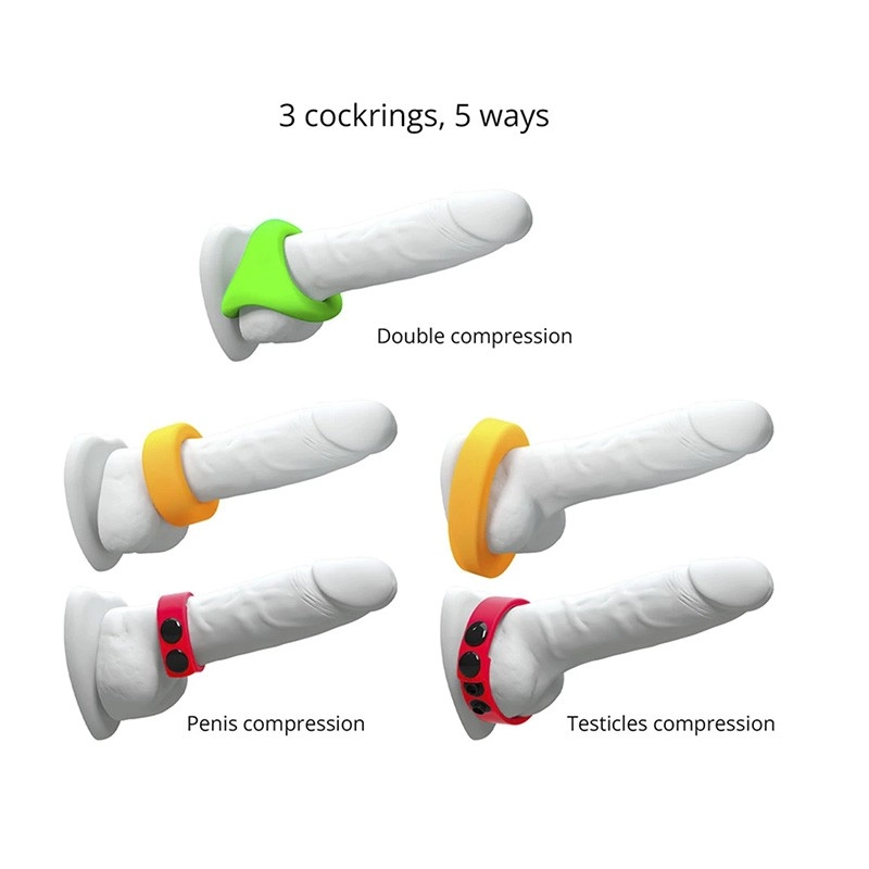 Penis ring kit (3 pieces) - Love to Love Neon Ring