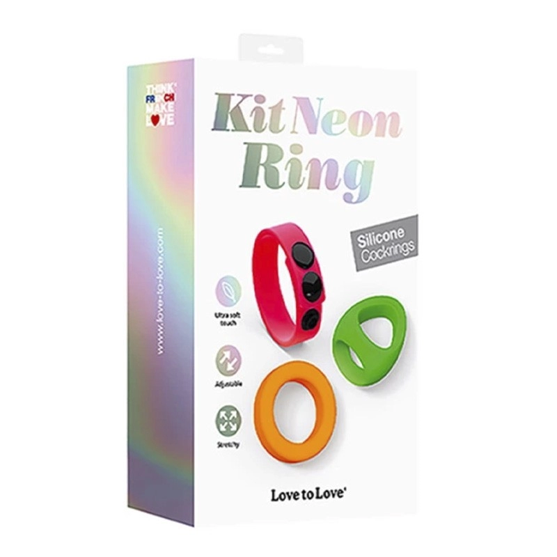 Penis ring kit (3 pieces) - Love to Love Neon Ring