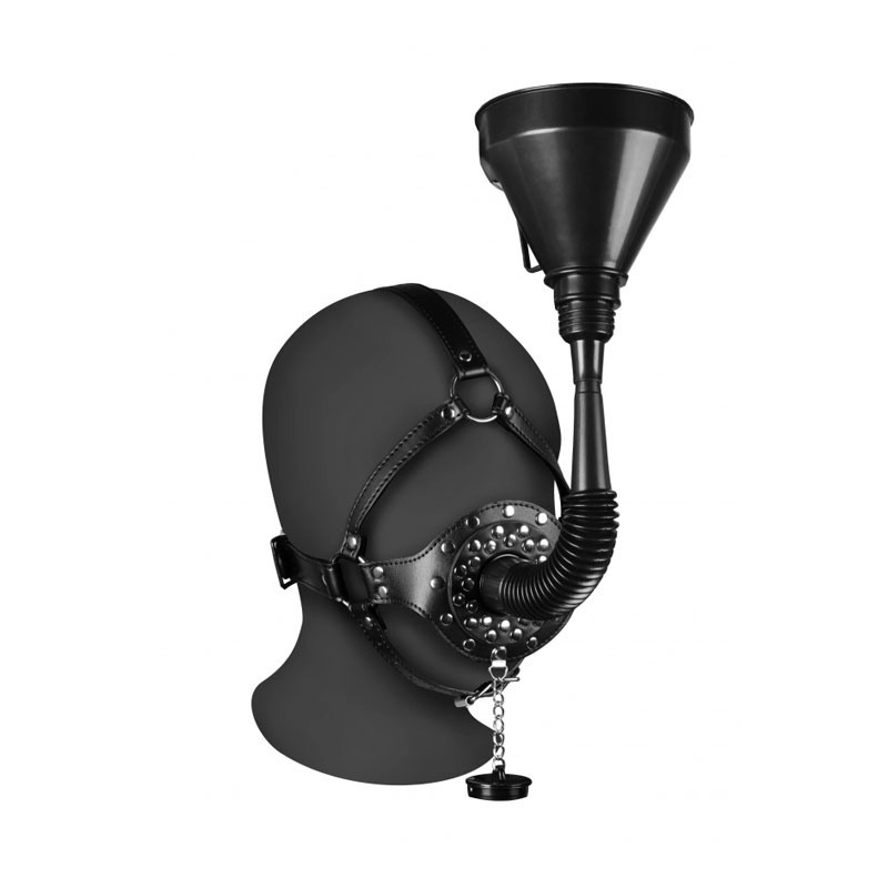 Bâillon entonnoir - Open Mouth Gag Head Harness with Funnel Ouch!