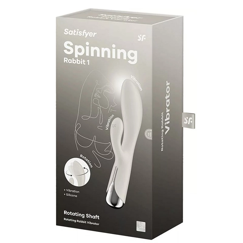 Rotating rabbit vibrator (White) - Satisfyer Spinning Rabbit