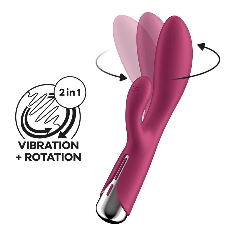 Vibromasseur rabbit rotatif (Bordeaux) - Satisfyer Spinning Rabbit