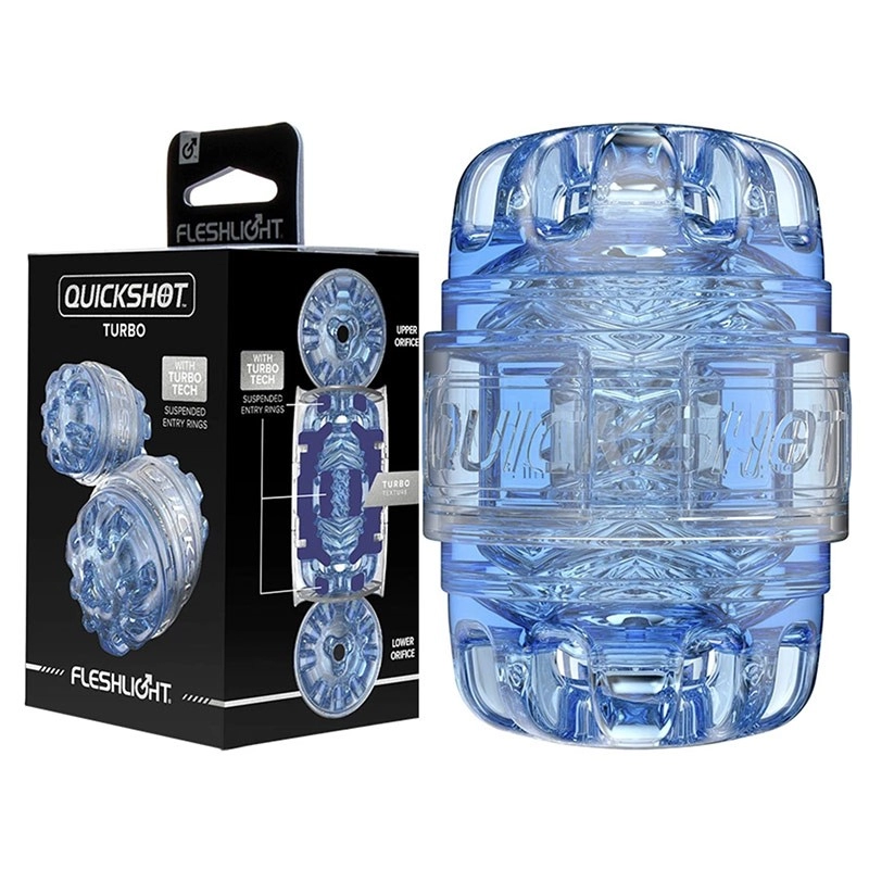 Masturbatore Fleshlight - QuickShot Turbo Blu ghiaccio