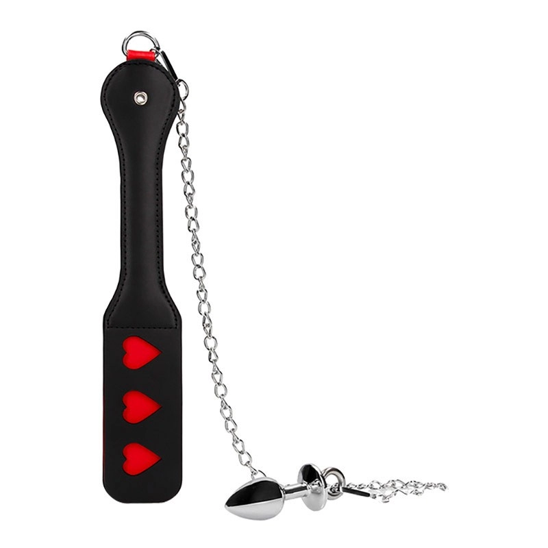Tapette avec plug anal - Hearts Paddle Ouch!