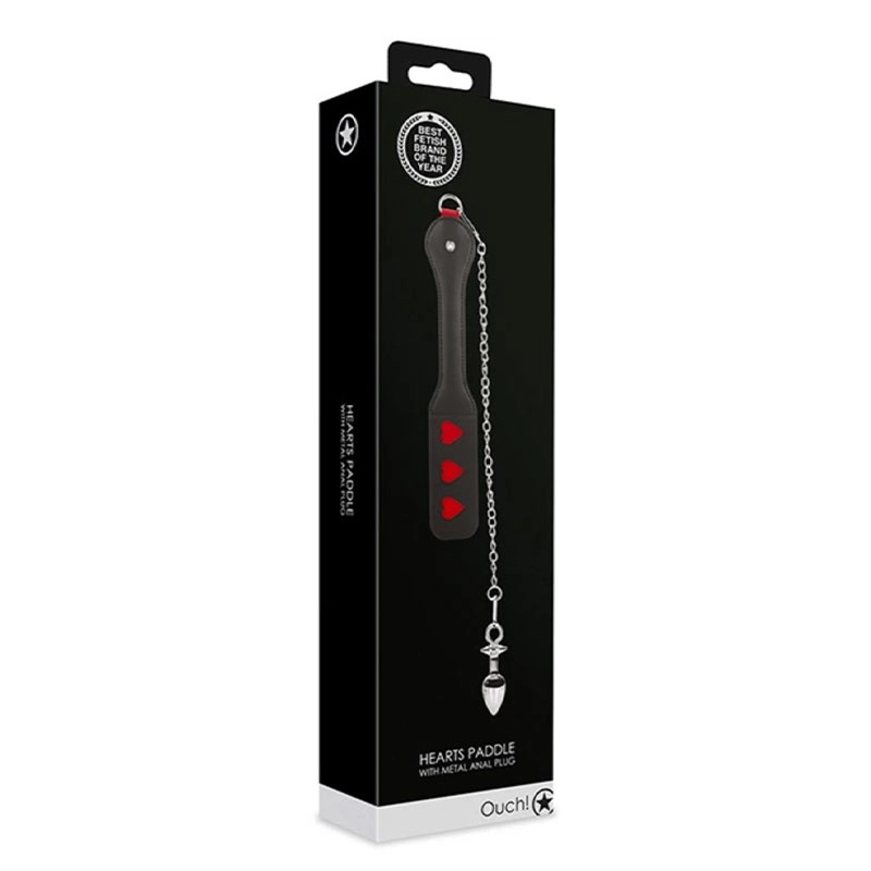 Tapette avec plug anal - Hearts Paddle Ouch!