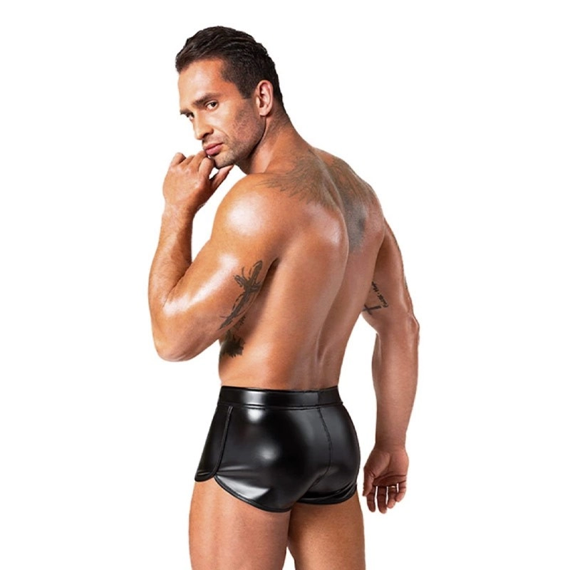 Men's sexy shorts H080 (Black) - Handmade Black