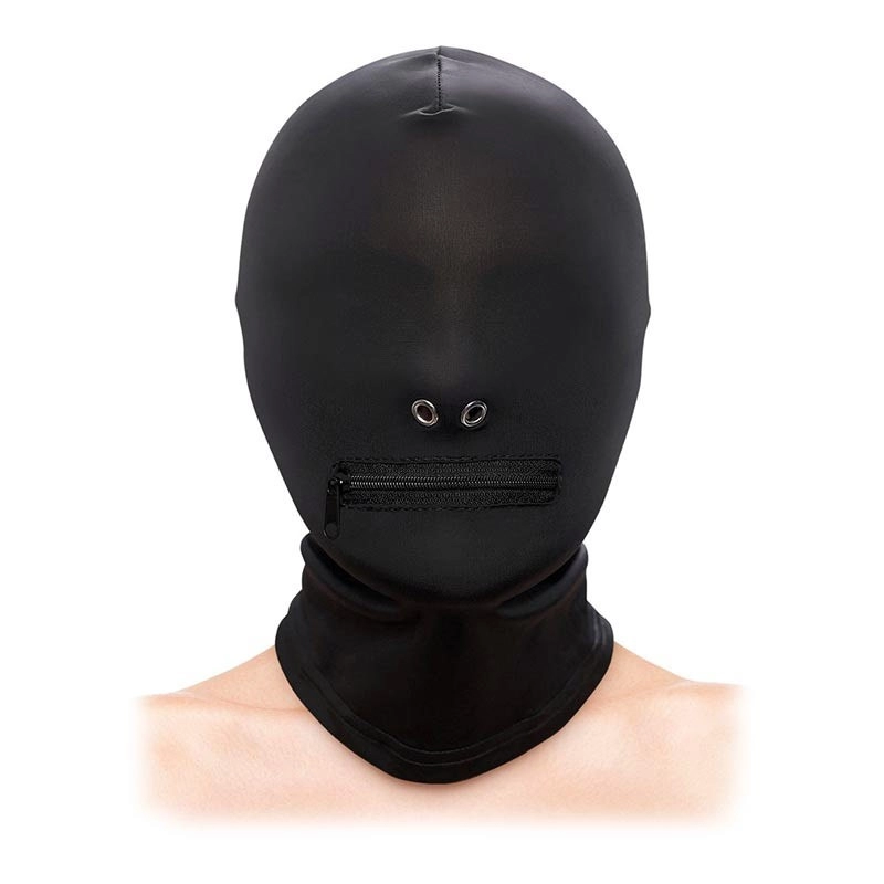Passamontagna BDSM a 1 apertura (nero) - Fetish e moda Bocca con cerniera NS Novità