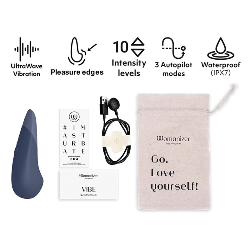 Klitorisstimulator - Womanizer Vibe Dunkelblau