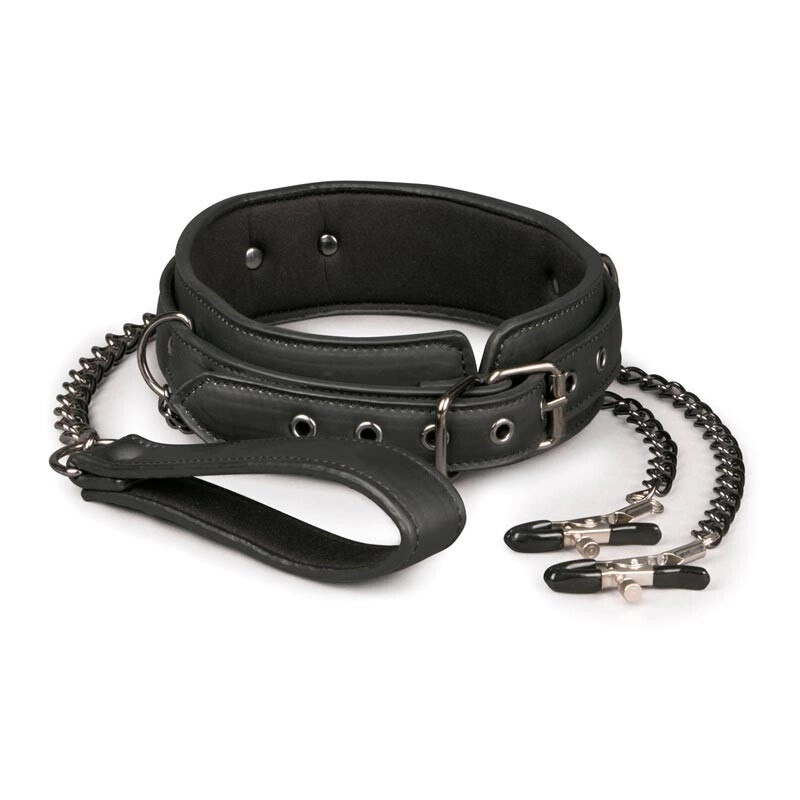 BDSM kit (collar, leash and breast clamps) - EasyToys