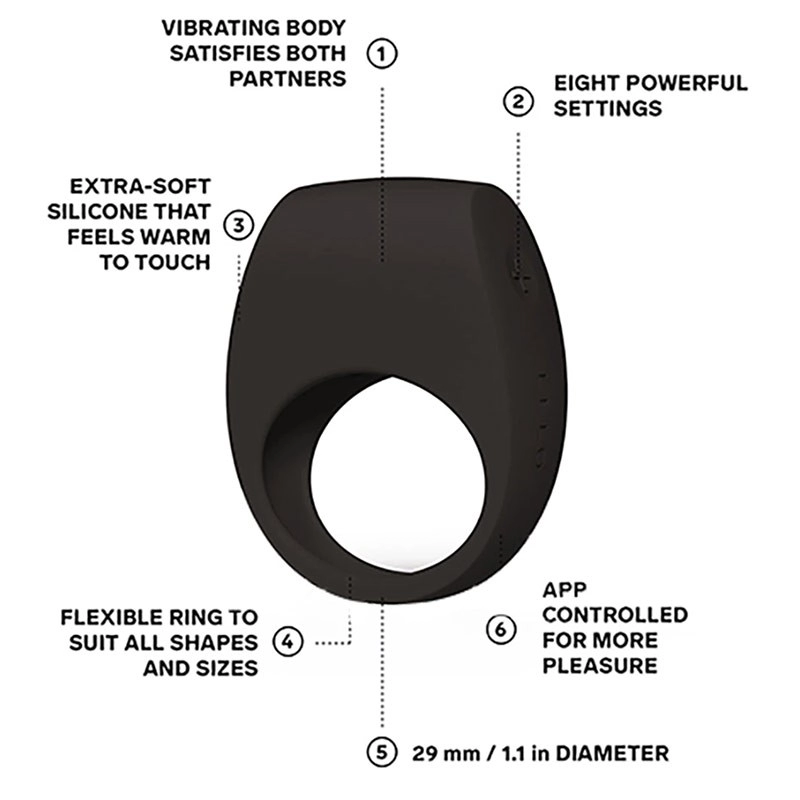 Anello per pene vibrante LELO Tor 3 - Nero