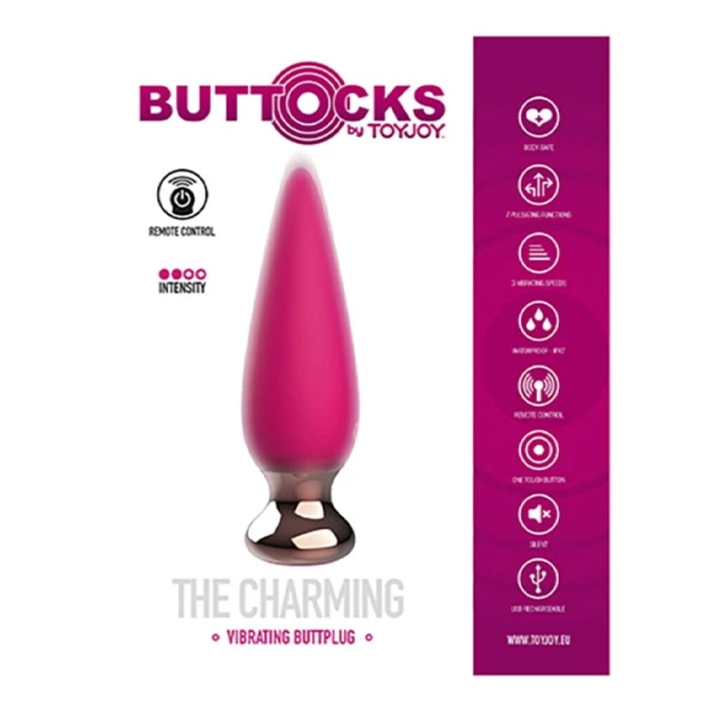 Plug anal vibrant & télécommandé Buttocks The Charming - ToyJoy