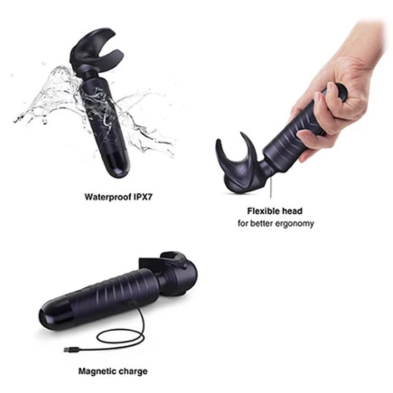 Bacchetta vibrante per masturbazione - MAN.WAND EVO (nero)