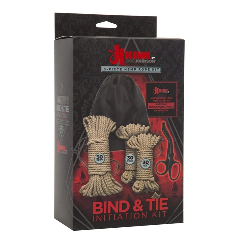 BDSM starter kit Kink Bind & Tie (ropes and scissors) - Doc Johnson