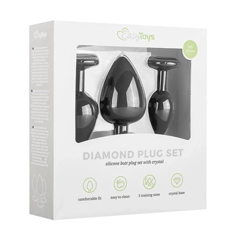 3er-Set Analplugs - EasyToys Diamond