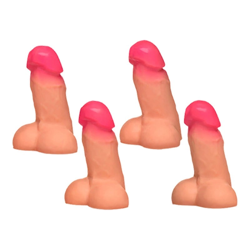 Pack de 4 pénis magnétiques Snap-On Peckers