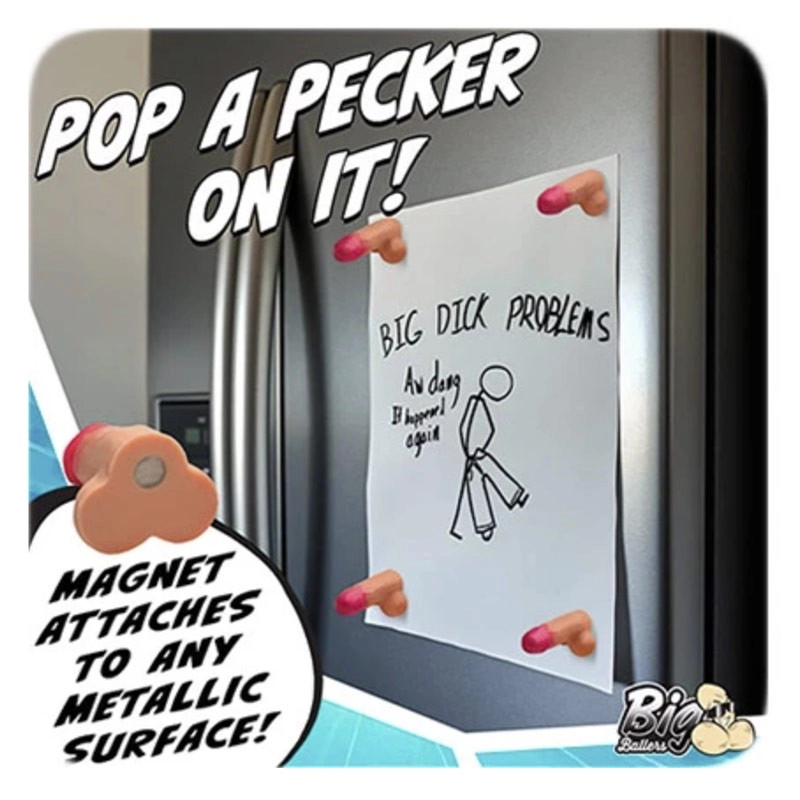 Pack de 4 pénis magnétiques Snap-On Peckers