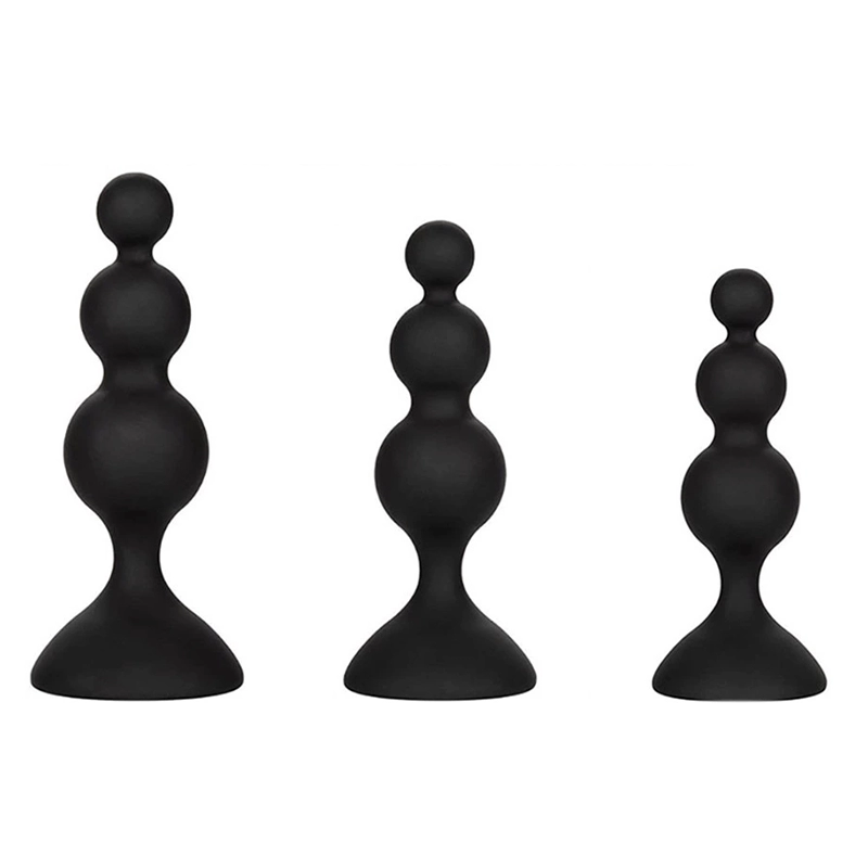 Anal Bead Set (Black) - CalExotics Silicone Beaded Anal Kit