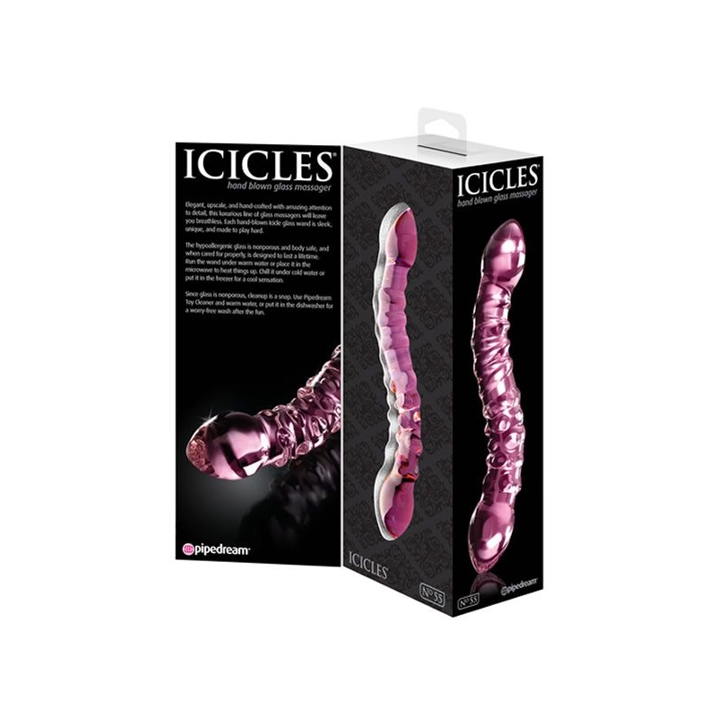 Double dildo en verre - Icicles No 55