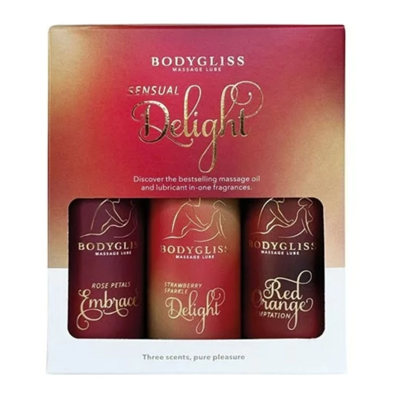 Set d'huiles de massage & lubrifiants 3x 50 ml - Bodygliss Sensual Delight