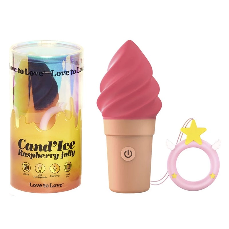 Ice cream-shaped clitoral stimulator - Cand'Ice Raspberry Jolly