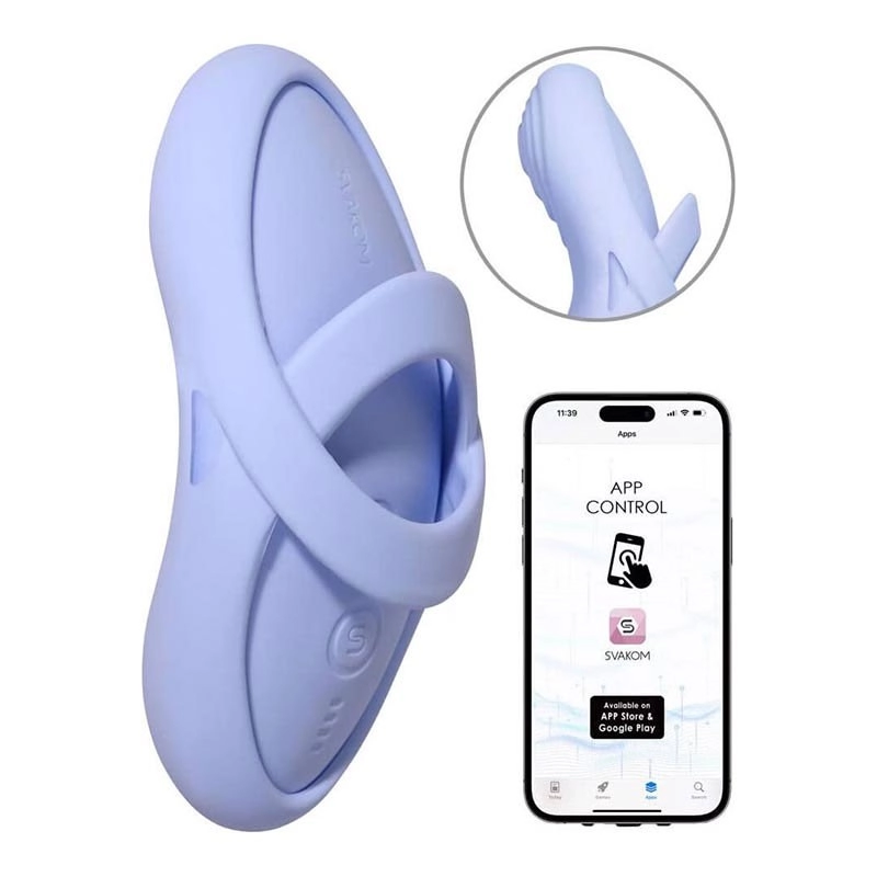 Stimulateur vibrant & chauffant en silicone - Svakom Echo 2 (Bleu ciel)