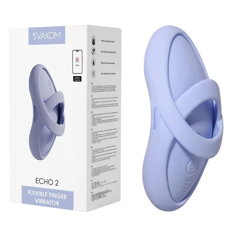 Stimulateur vibrant & chauffant en silicone - Svakom Echo 2 (Bleu ciel)