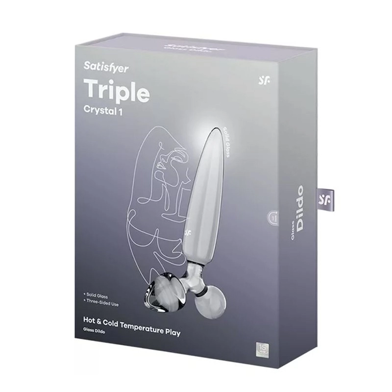 Dildo in vetro Satisfyer Triple Crystal 1
