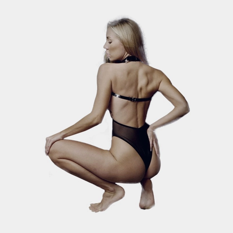 The Sinners Chest Harness with Chains - Black