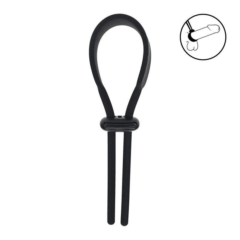 Anneau pénien ajustable Levelz Wide Lasso - Noir