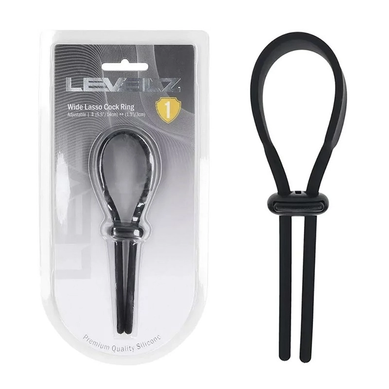 Anneau pénien ajustable Levelz Wide Lasso - Noir