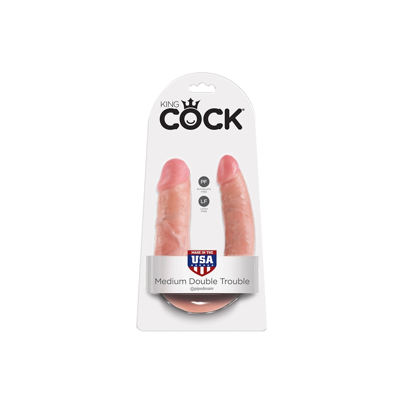Dildo realistico incurvato - King Cock Double Trouble