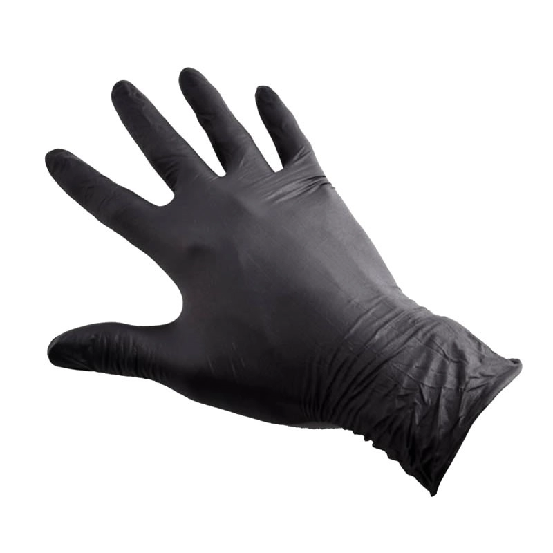 Schwarze Latexhandschuhe 100pcs.