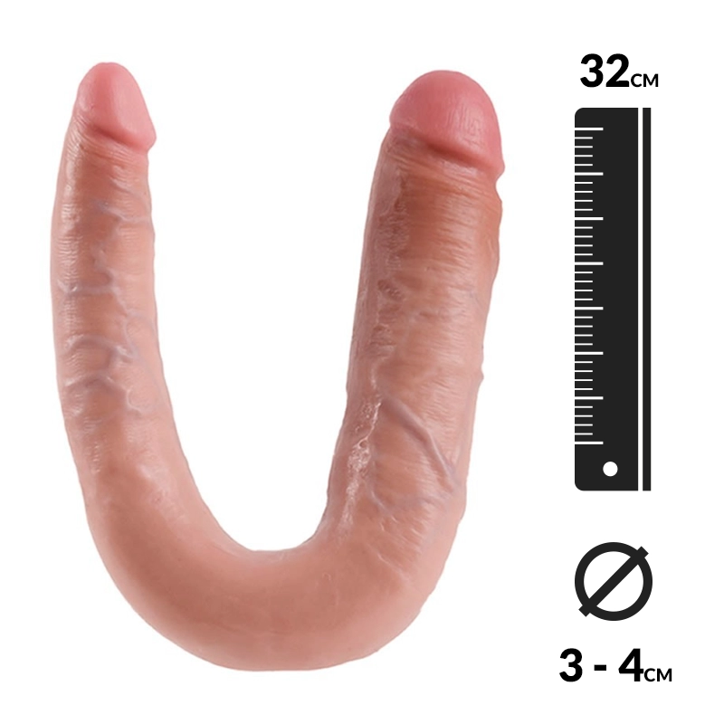 Dildo realistico incurvato - King Cock Double Trouble
