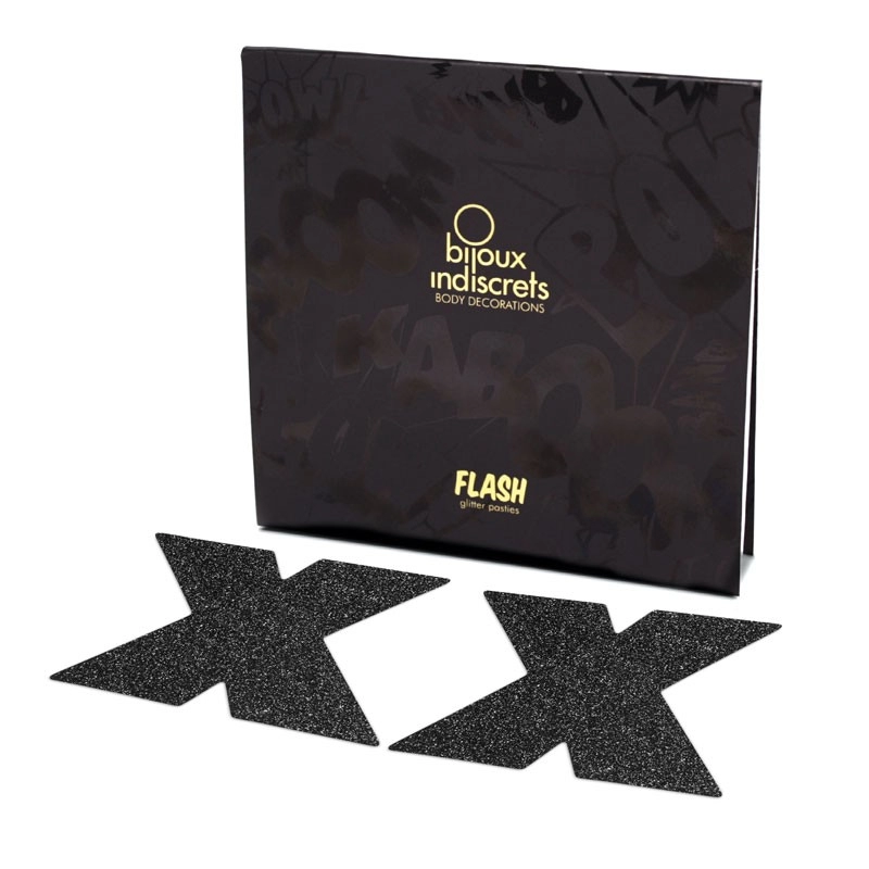 Nippies Flash Cross Schwarz - Nippel-Pasties