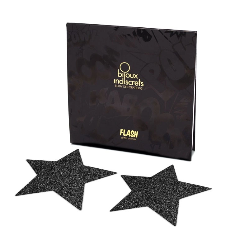 Nippies Flash Etoile Noirs - Cache-tétons adhésifs